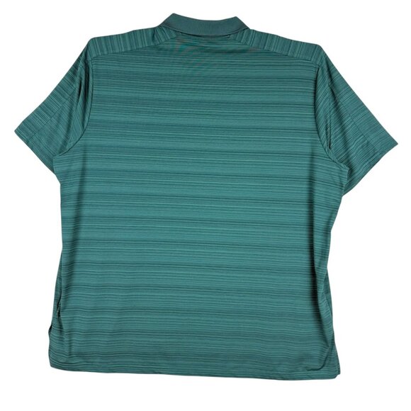 Lands End Outfitters Men's Short Sleeve Striped Green Teal Polo Shirt Size 3XL - Picture 2 of 8